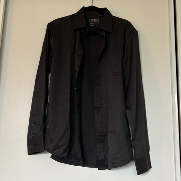 Flex Men’s Black Stretch Dress Shirt Size M - Picture 4 of 4